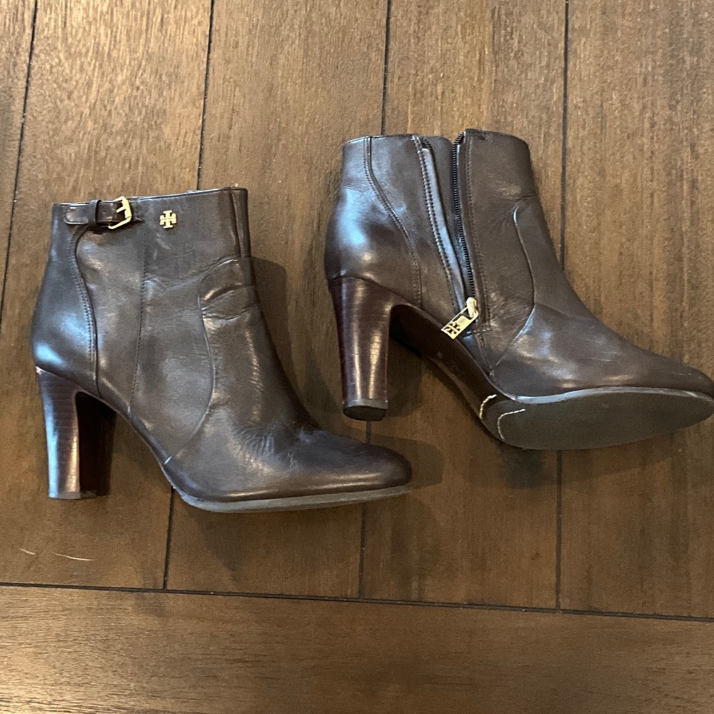 Tory Burch Dark Brown Heeled Ankle Boots